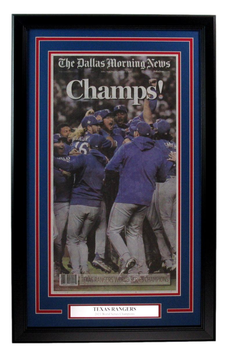 The Dallas Morning News Newspaper 2023 Texas Rangers World Series Champs Framed3