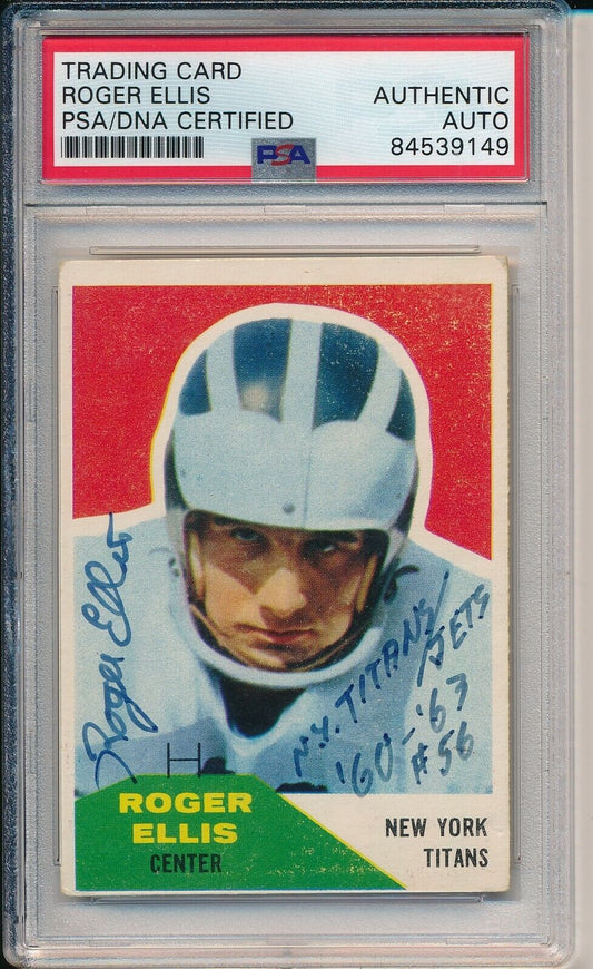 Roger Ellis Titans Signed/Inscribed 1960 Fleer Rookie Card #101 PSA/DNA 166813