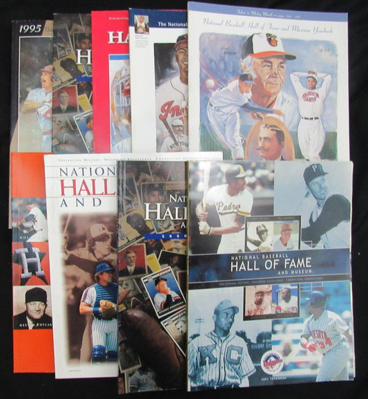 Lot of 9 MLB Hall of Fame Induction Programs 1995-2005 Schmidt/ Weaver