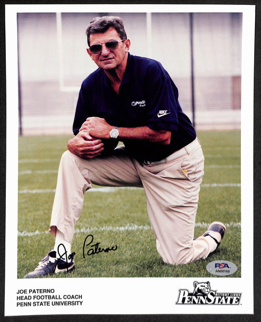 Joe Paterno Signed/Auto 8x10 Photo Penn State Football Coach PSA/DNA 188993