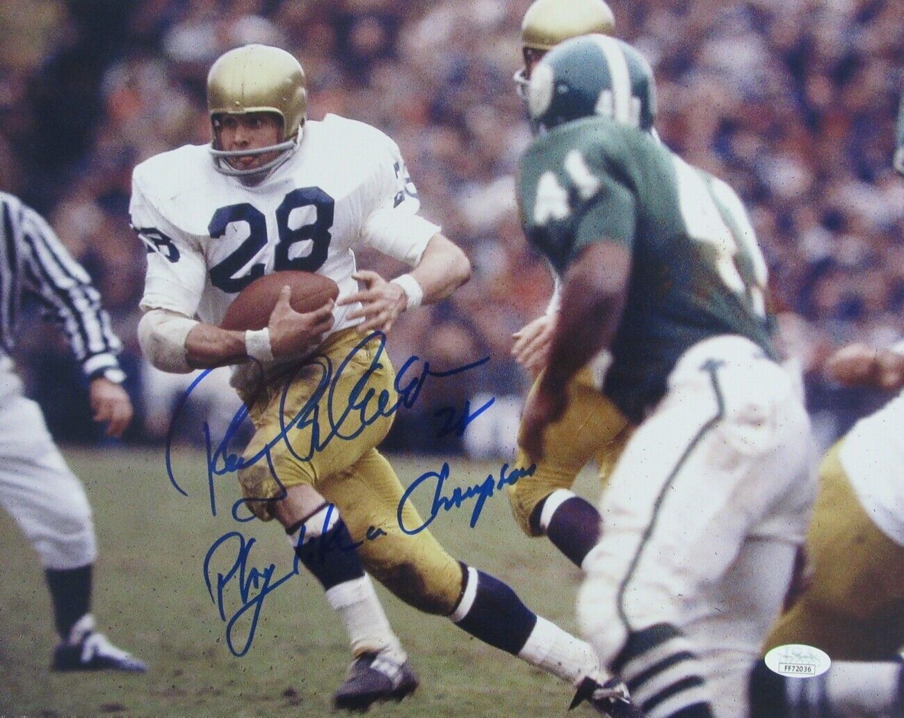 Rocky Bleier University of Notre Dame Signed/Inscribed 11x14 Photo JSA 147484