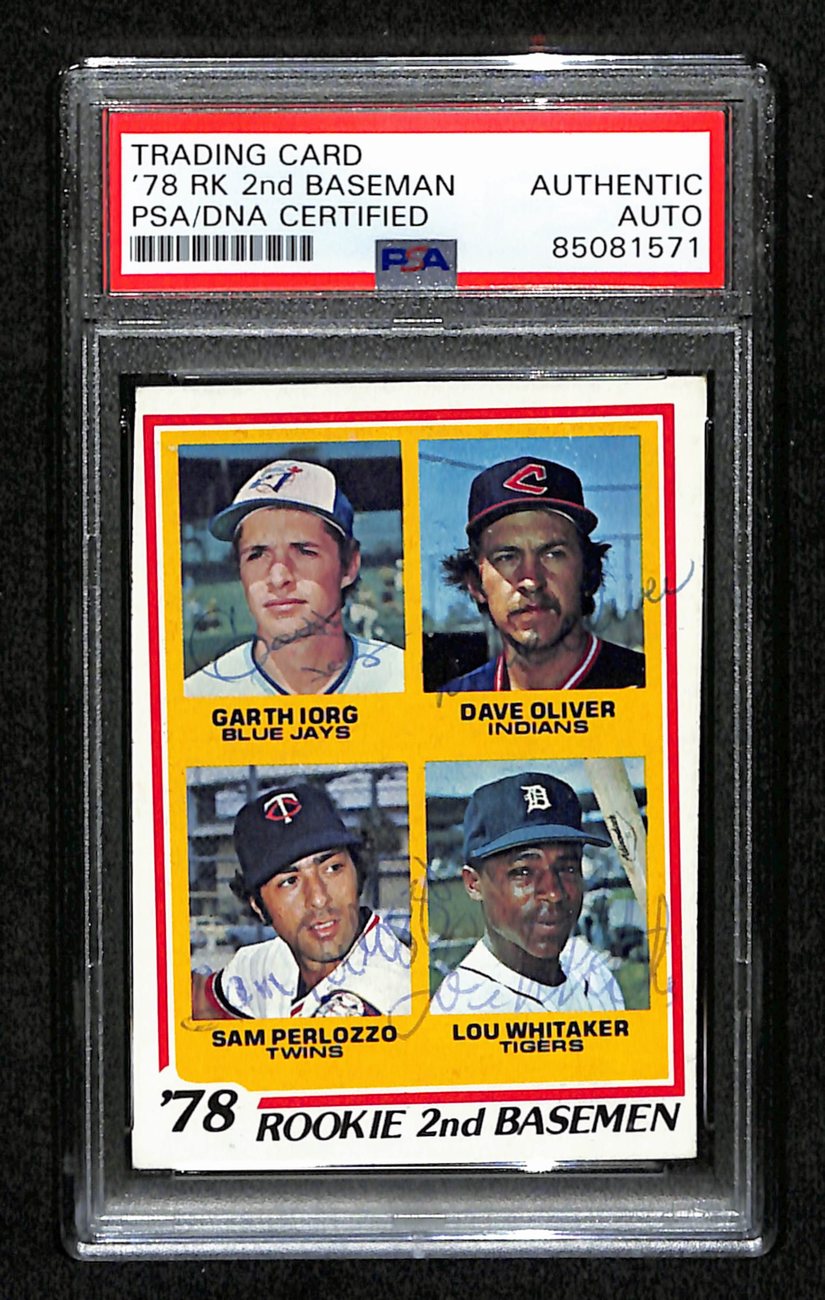 Iorg/Oliver/Perlozzo/Whitaker Multi-Signed 1978 Topps Card #704 PSA/DNA 184569