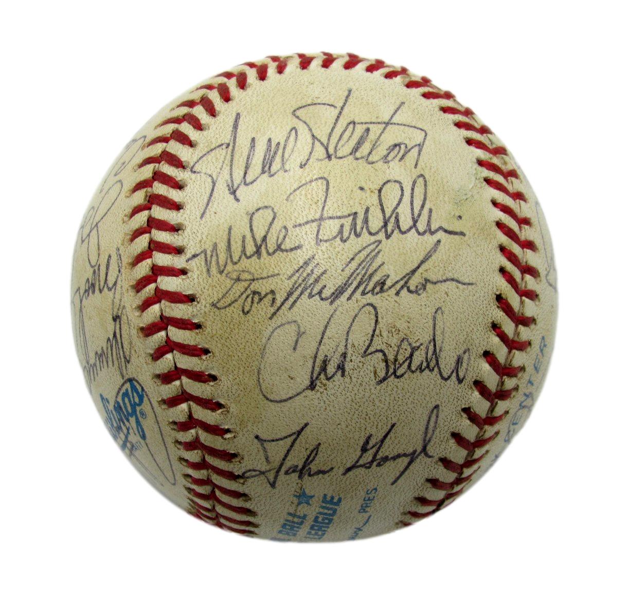 1985 Cleveland Indians Team Autographed by 24 Jacoby Butler OAL Baseball 182803
