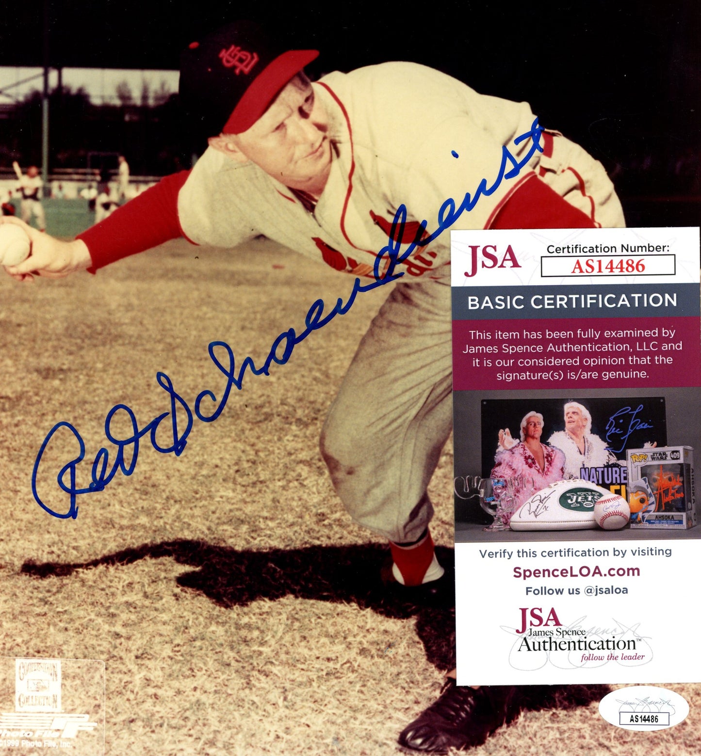 Red Schoendienst HOF Signed 8x10 Photo St. Louis Cardinals JSA 186335