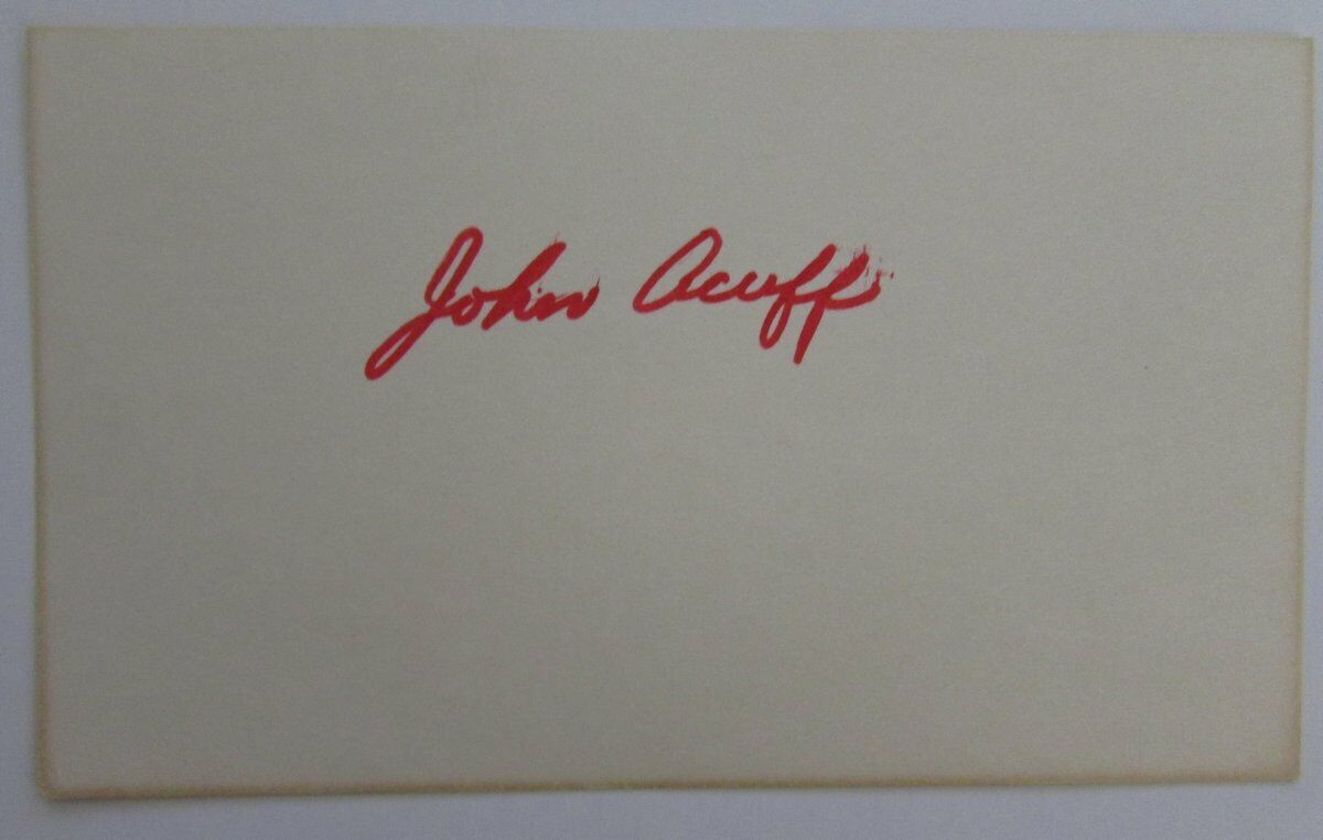 John Acuff Miami Hurricanes 1966-'68 Signed/Autographed  3x5 index card 144794