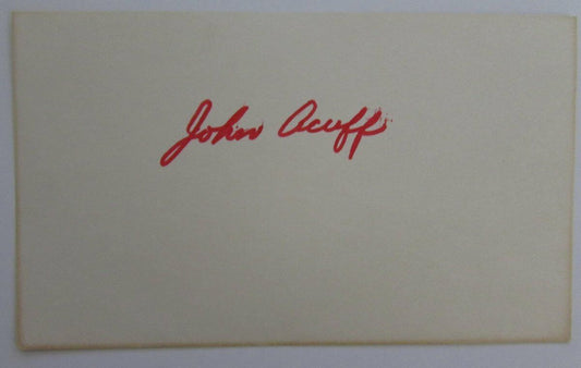 John Acuff Miami Hurricanes 1966-'68 Signed/Autographed  3x5 index card 144794