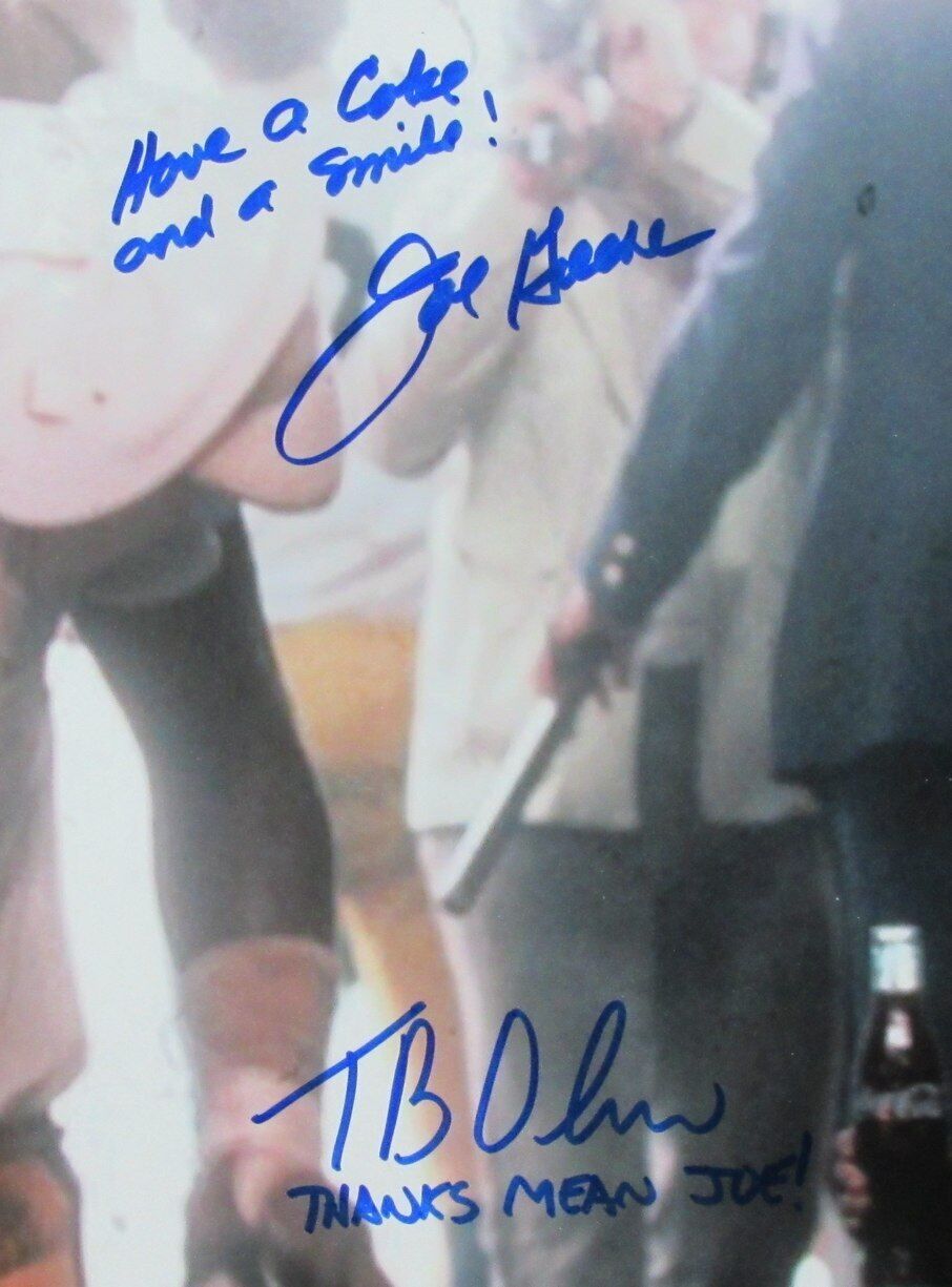 Mean Joe Greene/Tommy Okon Signed Coca Cola  16x20 Photo Steelers Framed Beckett