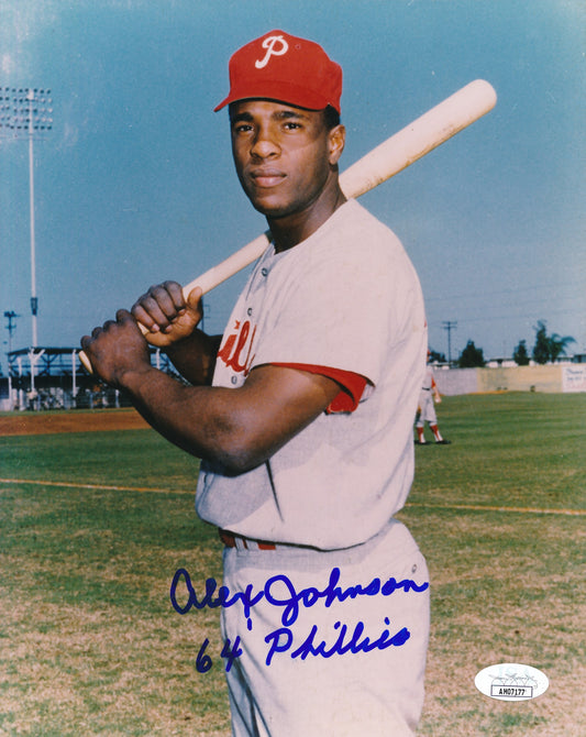 Alex Johnson Autographed/Inscribed 8x10 Photo Philadelphia Phillies JSA 181924