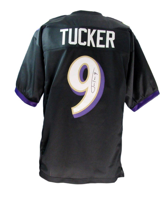 Justin Tucker Signed/Autographed Black Custom Football Jersey Ravens JSA 190356