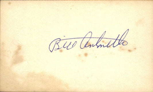 Bill Antonello Brooklyn Dodgers d.1993 Signed/Autographed 3x5 Index Card 162589