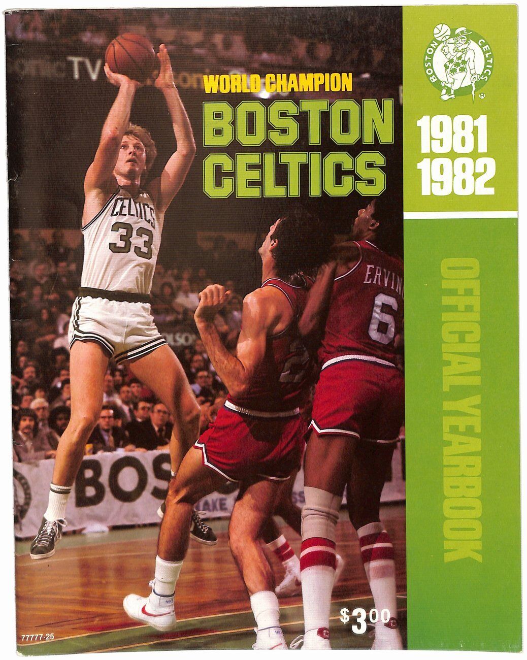 1981-82  Boston Celtics Official Basketball Yearbook Larry Bird HOF Cover 181725