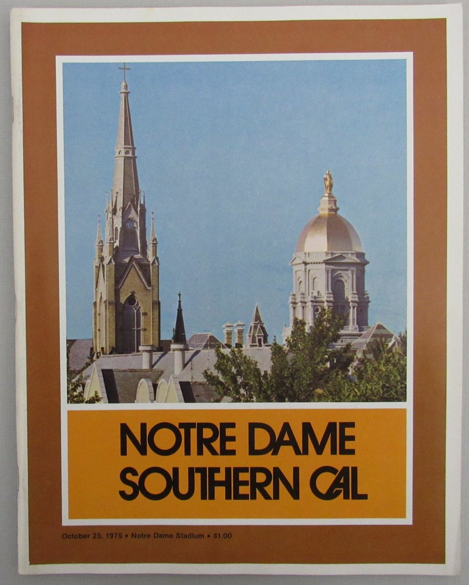 October 25, 1975 Notre Dame vs. USC College Football Program 192255