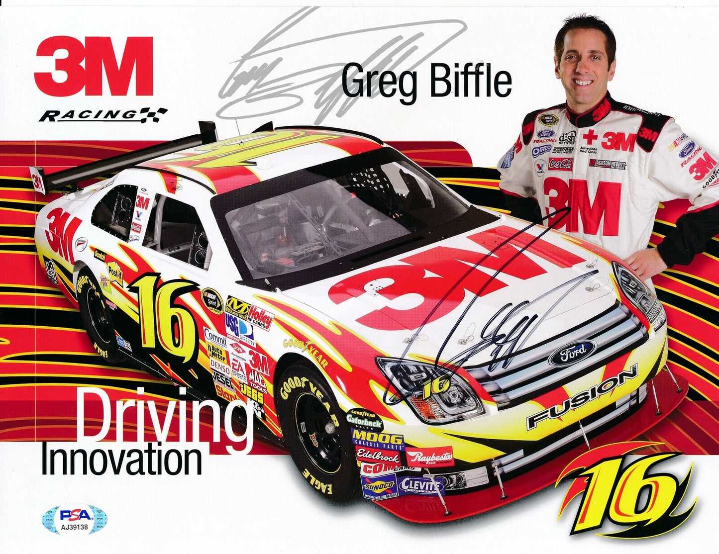 Greg Biffle NASCAR Driver Signed/Autographed 8x10 Photo PSA/DNA 164368