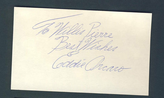 Eddie Arcaro Signed 3x5 Index Card 127471