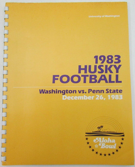 1983 Washington Huskies Aloha Bowl 12/26/1983 Media Guide vs. Penn State 157118