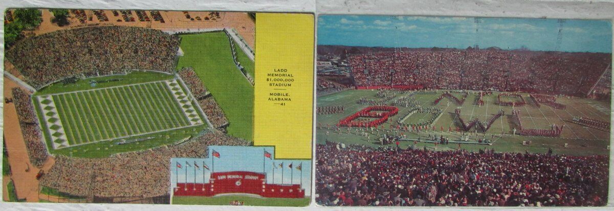 Lot of 2 Ladd Memorial Stadium, Mobile, Alabama Vintage Postcards 147406