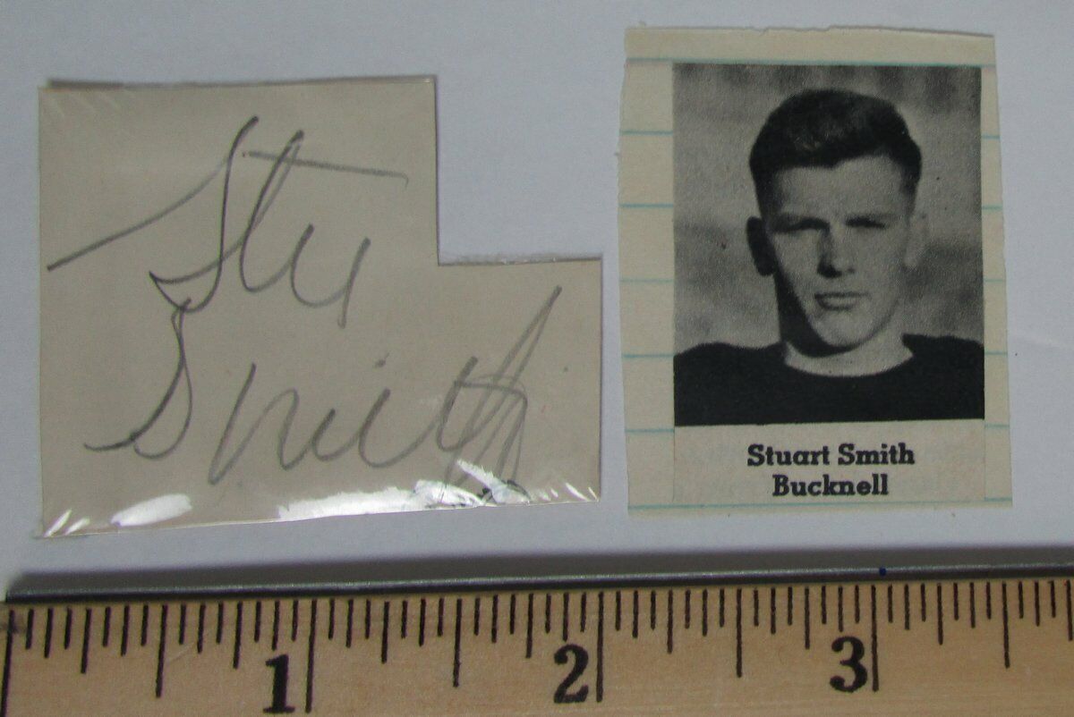 Stuart Smith Bucknell/Pittsburgh Steelers  d.1969 Signed Cut PSA/DNA 145429