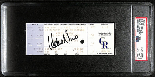 Hideo Nomo Signed Sept 17, 1996 Full Ticket Dodgers No-Hitter vs Rockies PSA/DNA