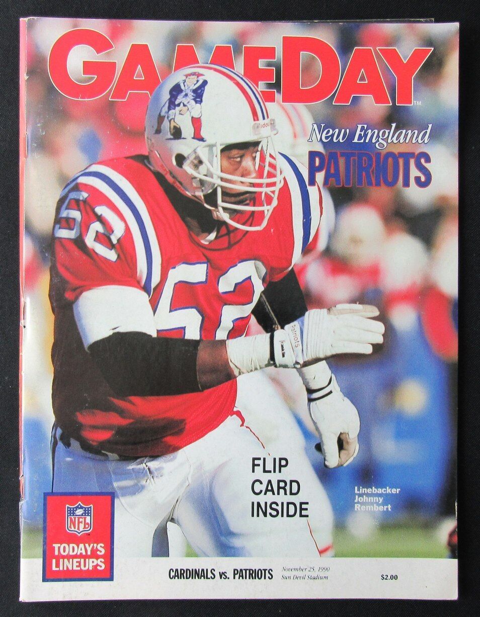 1990 St. Louis Cardinals vs. New England Patriots Program Johnny Rembert 11/25