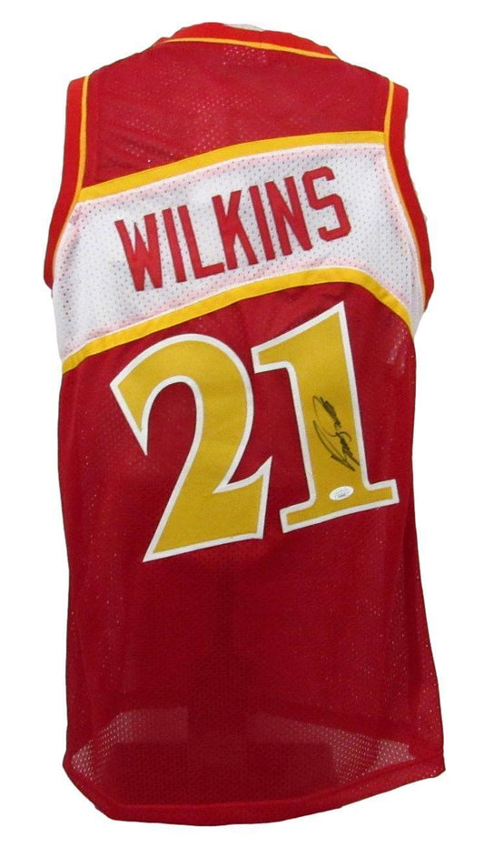 Dominique Wilkins HOF Autographed Red Custom Jersey Hawks JSA 176829