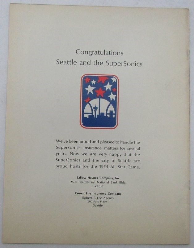 1974 24th Annual NBA All Star Game Program @ Seattle Coliseum 130092