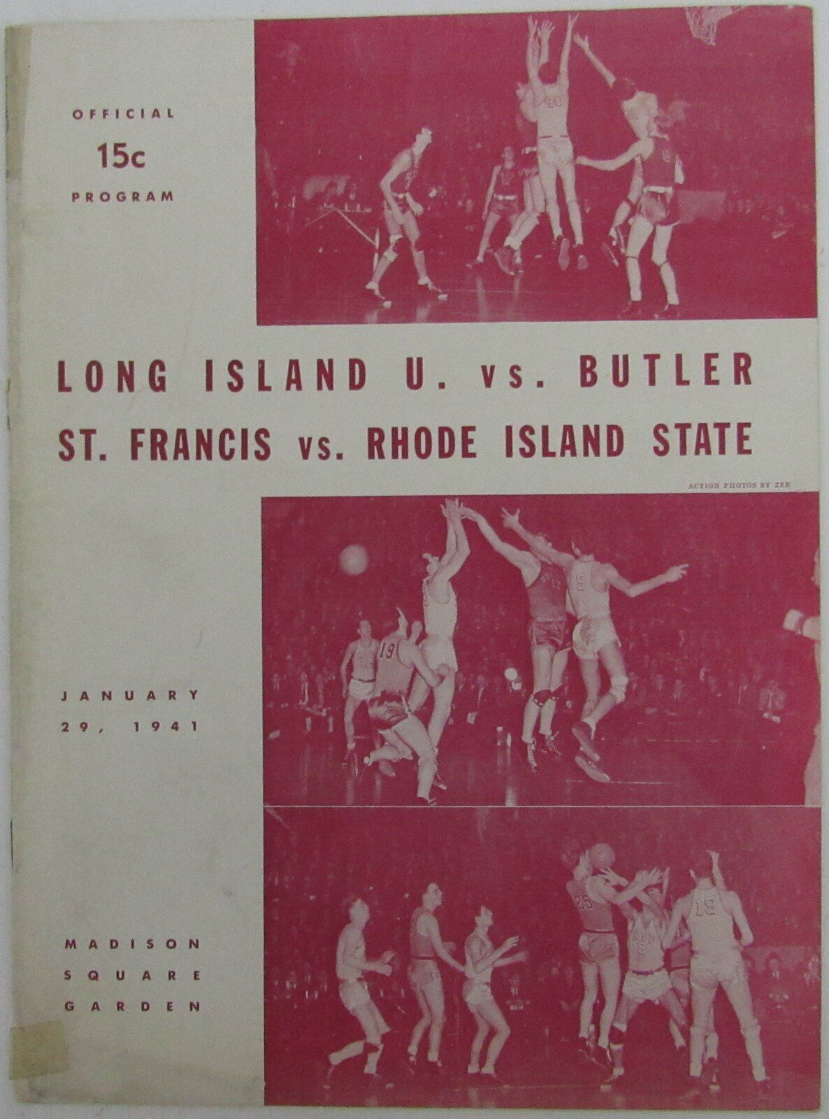 1941 NCAA Basketball Doubleheader Games Program at Madison Square Garden  144849