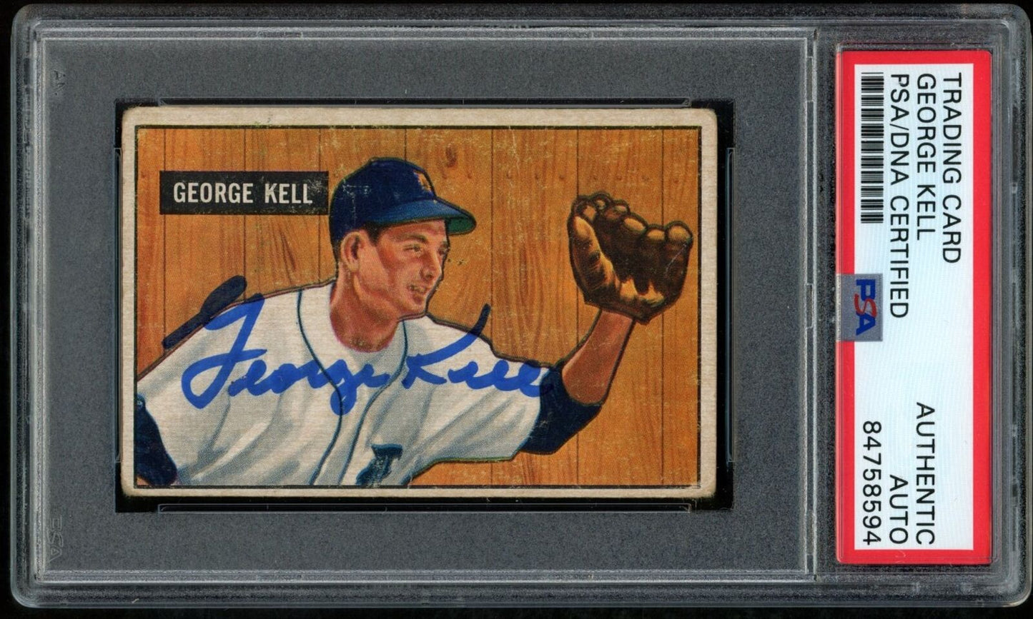 1951 Bowman George Kell HOF #46 Authentic Card Signed Detroit Tigers PSA/DNA