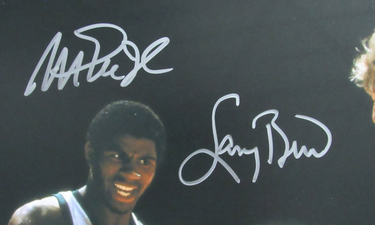 Larry Bird/Magic Johnson Dual-Signed/Auto 16x20 NCAA Photo JSA/Beckett 190103