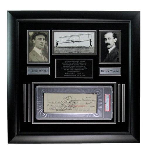 Orville Wright Signed/Autographed Bank Check with Photos Framed PSA/DNA 192192