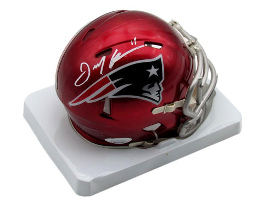 Julian Edelman Autographed Flash Mini Football Helmet Patriots JSA 179674