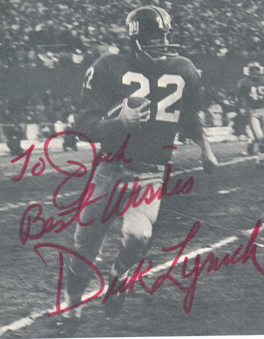 Dick Lynch Signed/Autographed New York Giants  4x5 B/W Mag Photo 151757