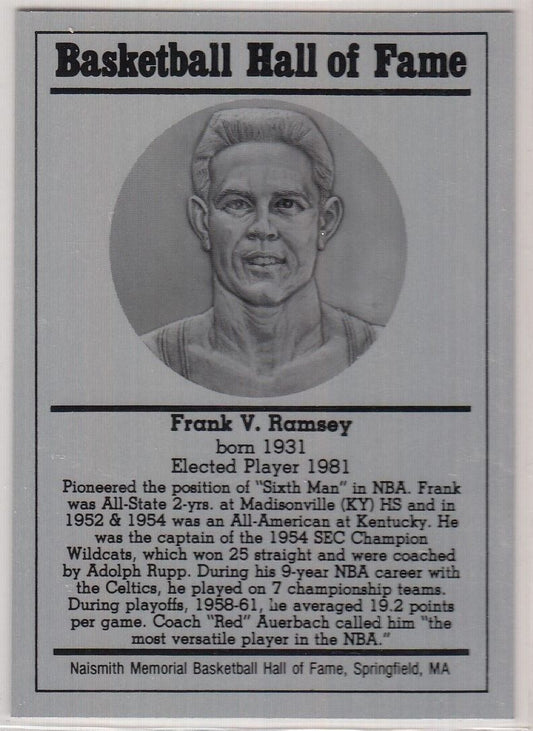 1986-2002 Basketball Hall of Fame Metallic FRANK V. RAMSEY Series 12 128863