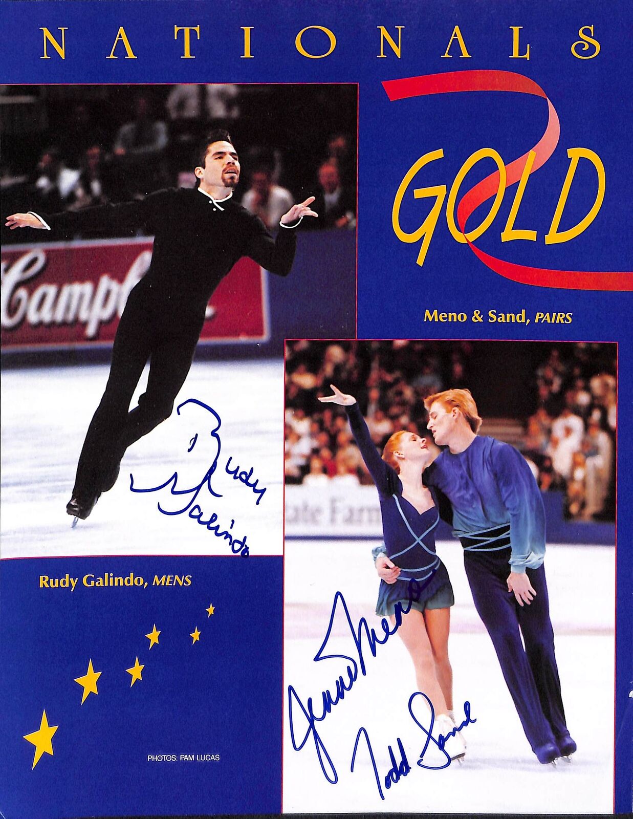 Rudy Galindo/Jenni Meno/Todd Sand National Gold Signed 8x10 Photo 170792