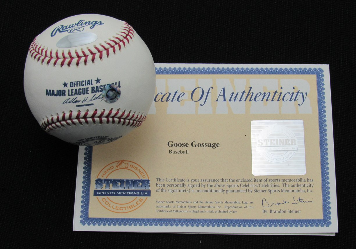 Goose Gossage Signed/Auto Yankees 100th OML Baseball STEINER 187123