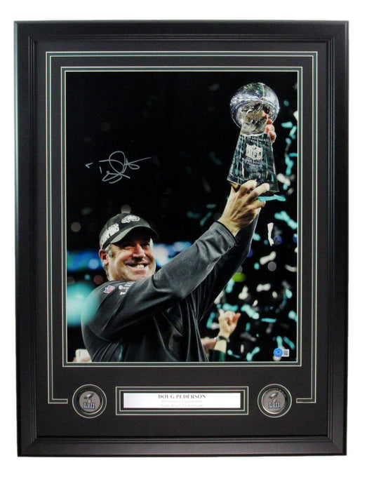 Doug Pederson Autographed 16x20 Photo Philadelphia Eagles Framed Beckett186282