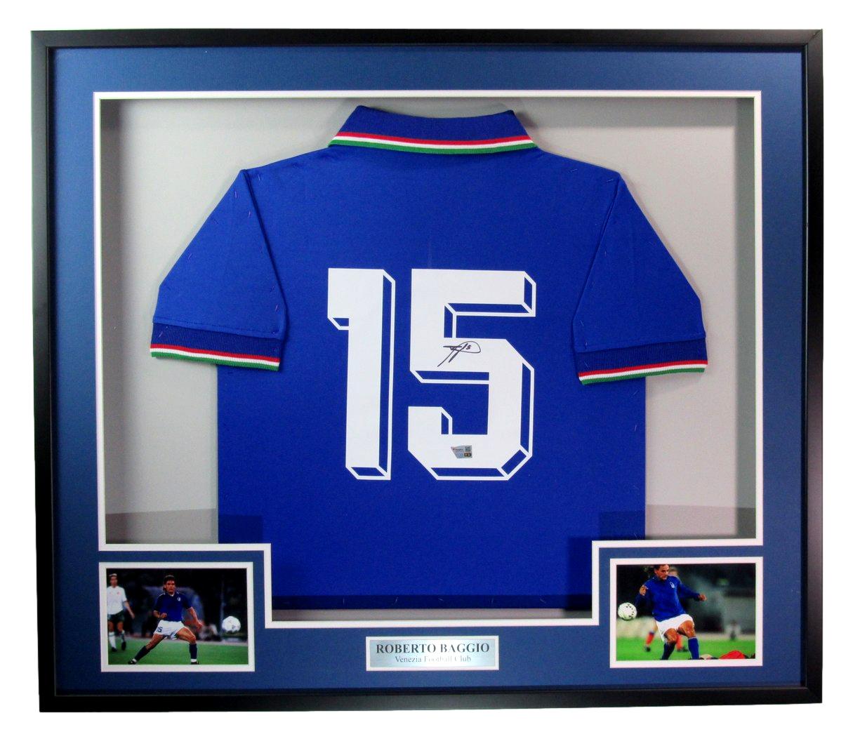 Roberto Baggio Signed Venezia Football Club Jersey and Photos Framed Beckett 187713