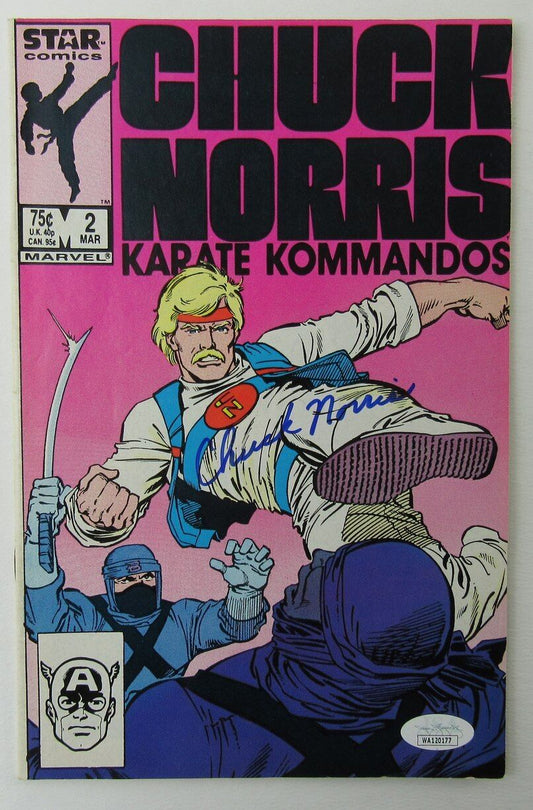 Chuck Norris Autographed Comic Book March 2, 1987 "Karate Kommandos" JSA