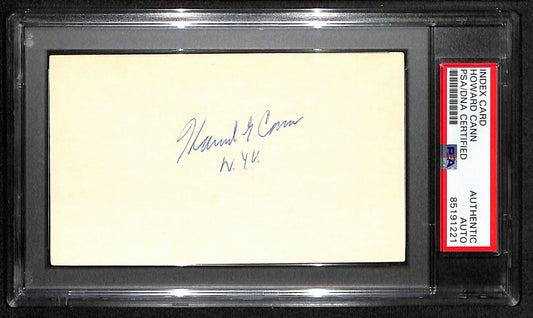 Howard Cann HOF Signed/Auto 3x5 Index Card NY University Coach PSA/DNA 188590