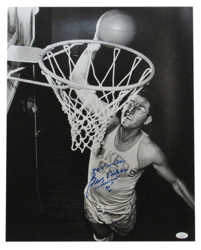 George Mikan HOF Autographed/Inscribed 16x20 Photo Los Angeles Lakers JSA