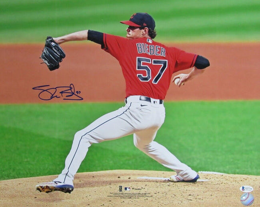 Shane Bieber Cleveland Indians Signed/Autographed 16x20 Photo Beckett 156893