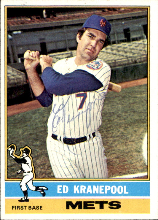 Ed Kranepool Autographed 1976 TOPPS Card #314 New York Mets 183455