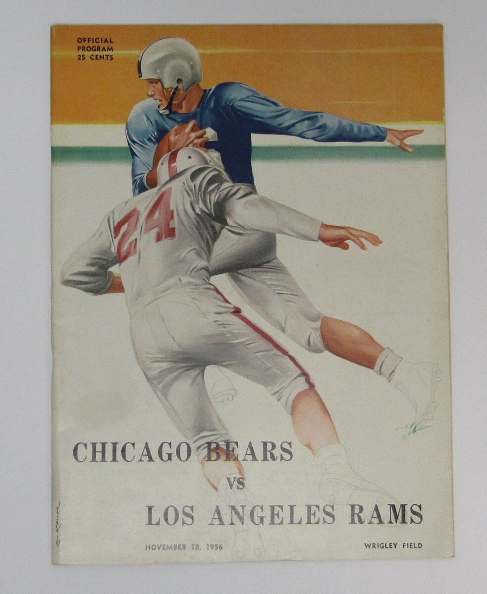 1956 Chicago Bears vs. Los Angeles Rams Football Program Wrigley Field  136061