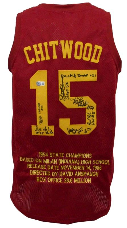 Hoosiers Cast Multi-Signed by 7 Chitwood Basketball Jersey Beckett 186118