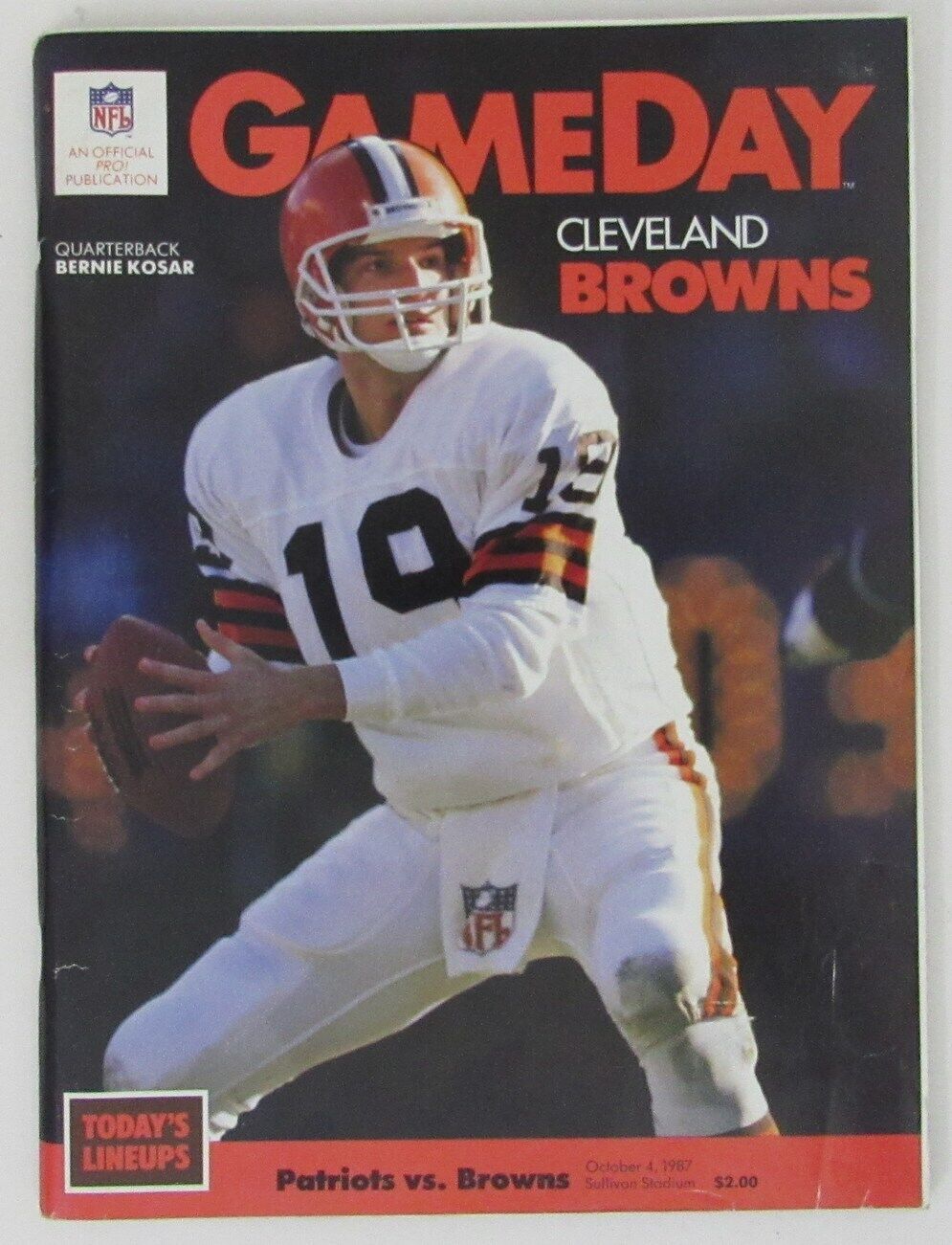 October 4, 1987 New England Patriots vs. Browns NFL GameDay Program