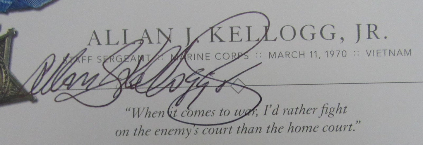 Allan J. Kellogg, MOH Recipient, Signed MOH 4x6 Society Card JSA 146364