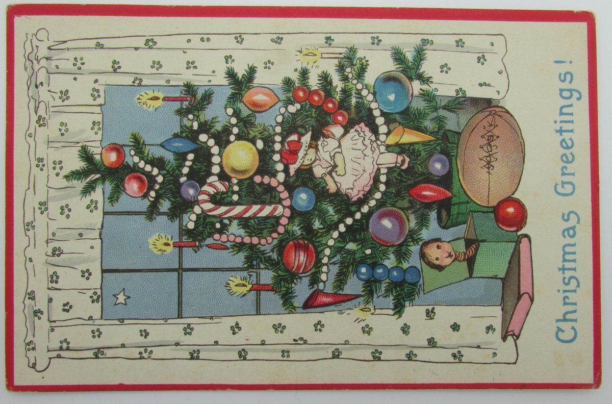 Vintage Postcard postmarked 1928 "Christmas Greetings" 140006