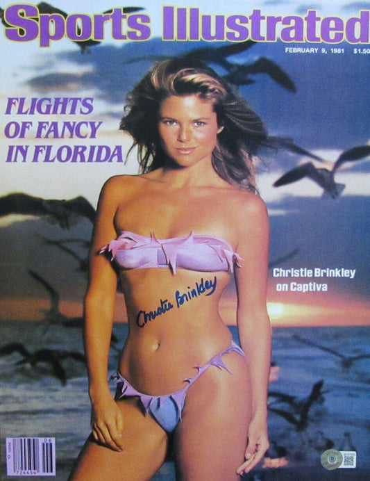 Christie Brinkley Autographed 11x14 1981 Sports Illustrated Cover Photo Beckett