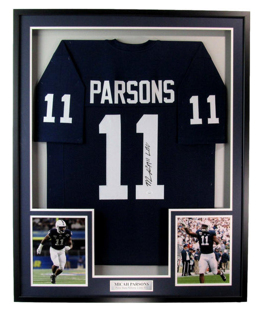 Micah Parsons Autographed Football Jersey Penn State Framed JSA 176758