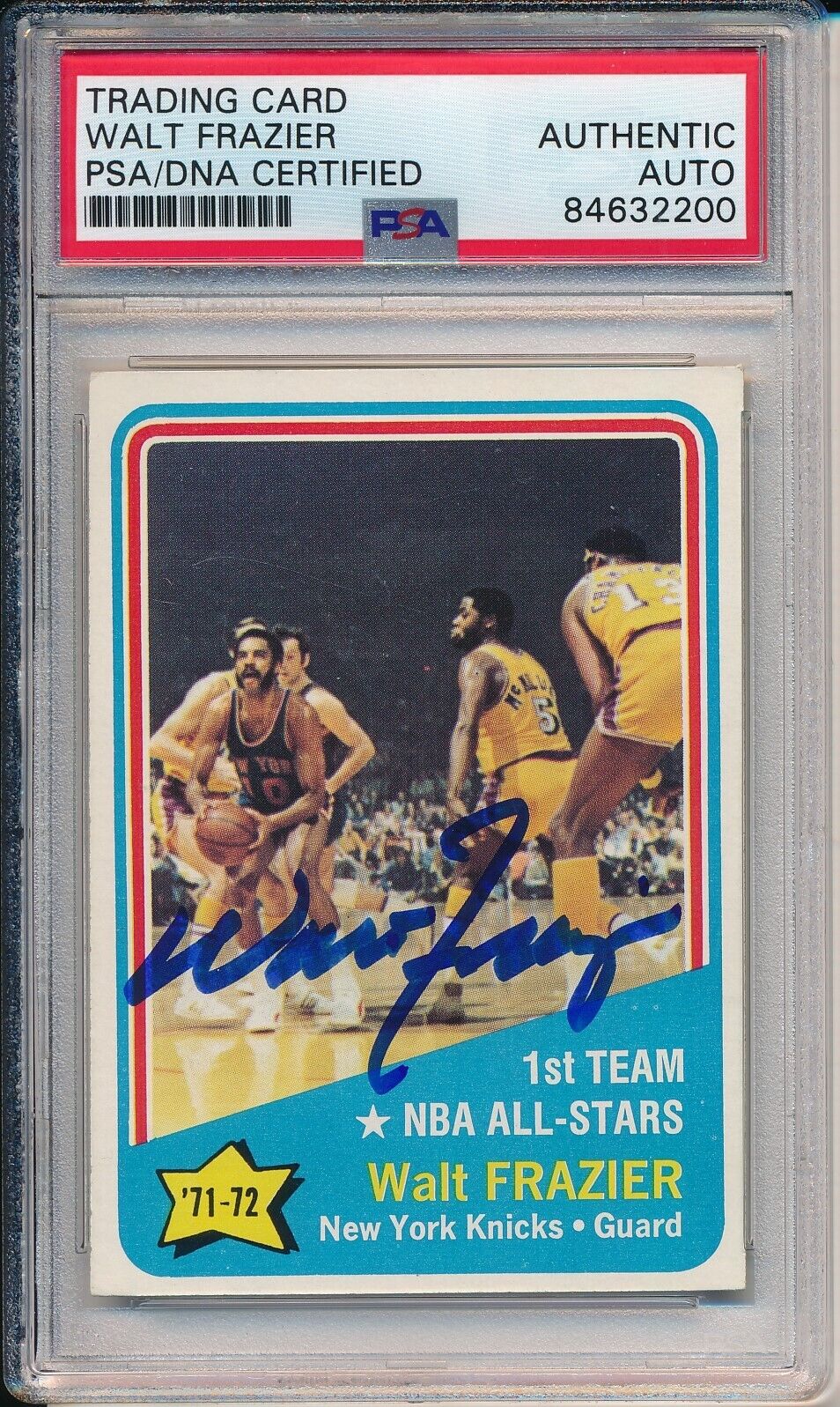 1972-73 Topps Walt Frazier HOF #165 Card Signed Knicks PSA/DNA