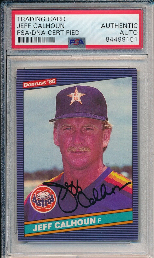 Jeff Calhoun Houston Astros Signed/Auto 1986 Donruss Card #426 PSA/DNA 166118